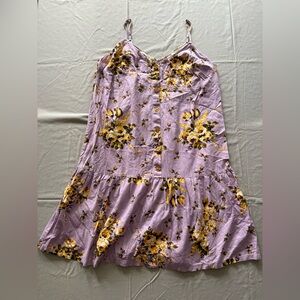 ASOS Lilac Floral Midi Dress Size 20 | Spaghetti Strap Button Front